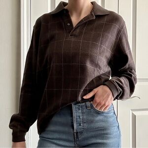 Brown Long Sleeve Polo Shirt (Arrow)